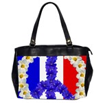 Peace sign paris france Oversize Office Handbag (2 Sides)