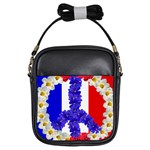 Peace sign paris france Girls Sling Bag