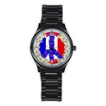 Peace sign paris france Stainless Steel Round Watch