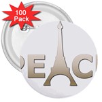 pray for Paris Peace 3  Button (100 pack)