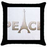 pray for Paris Peace Throw Pillow Case (Black)