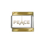 pray for Paris Peace Gold Trim Italian Charm (9mm)