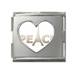 pray for Paris Peace Mega Link Heart Italian Charm (18mm)