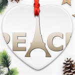 pray for Paris Peace Heart Ornament (Two Sides)