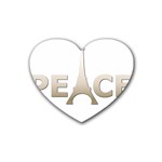 pray for Paris Peace Rubber Coaster (Heart)