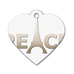 pray for Paris Peace Dog Tag Heart (One Side)