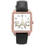 pray for Paris Peace Rose Gold Leather Watch 