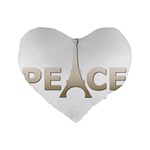 pray for Paris Peace Standard 16  Premium Flano Heart Shape Cushion 