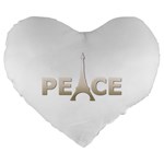 pray for Paris Peace Large 19  Premium Flano Heart Shape Cushion