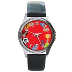 sports Emoji Round Metal Watch