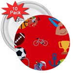 sports Emoji 3  Button (10 pack)