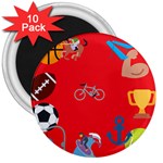 sports Emoji 3  Magnet (10 pack)