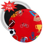 sports Emoji 3  Magnet (100 pack)