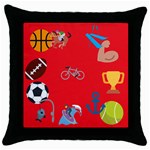 sports Emoji Throw Pillow Case (Black)