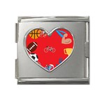 sports Emoji Mega Link Heart Italian Charm (18mm)