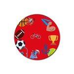 sports Emoji Rubber Round Coaster (4 pack)