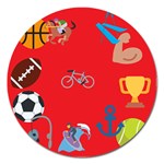 sports Emoji Magnet 5  (Round)