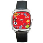 sports Emoji Square Metal Watch