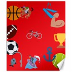 sports Emoji Canvas 8  x 10 