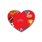 sports Emoji Rubber Coaster (Heart)