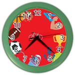 sports Emoji Color Wall Clock