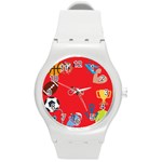 sports Emoji Round Plastic Sport Watch (M)