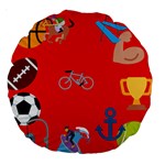 sports Emoji Large 18  Premium Round Cushion 