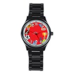 sports Emoji Stainless Steel Round Watch