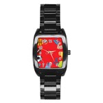 sports Emoji Stainless Steel Barrel Watch