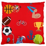 sports Emoji Large Flano Cushion Case (One Side)