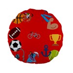 sports Emoji Standard 15  Premium Flano Round Cushion 