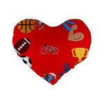 sports Emoji Standard 16  Premium Flano Heart Shape Cushion 