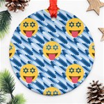 chanukkah hanukkah Emoji Ornament (Round)