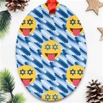 chanukkah hanukkah Emoji Ornament (Oval)