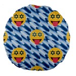 chanukkah hanukkah Emoji Large 18  Premium Round Cushion 