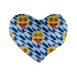 chanukkah hanukkah Emoji Standard 16  Premium Heart Shape Cushion 