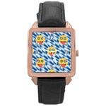 chanukkah hanukkah Emoji Rose Gold Leather Watch 