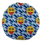 chanukkah hanukkah Emoji Large 18  Premium Flano Round Cushion 