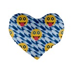 chanukkah hanukkah Emoji Standard 16  Premium Flano Heart Shape Cushion 