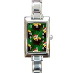 santa Emoji Christmas Rectangle Italian Charm Watch