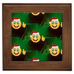 santa Emoji Christmas Framed Tile