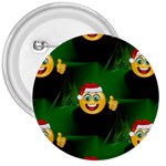 santa Emoji Christmas 3  Button