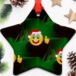 santa Emoji Christmas Ornament (Star)