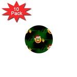 santa Emoji Christmas 1  Mini Button (10 pack) 