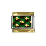 santa Emoji Christmas Gold Trim Italian Charm (9mm)