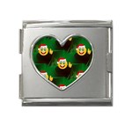 santa Emoji Christmas Mega Link Heart Italian Charm (18mm)