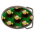 santa Emoji Christmas Belt Buckle