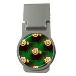 santa Emoji Christmas Money Clip (Round)