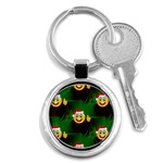 santa Emoji Christmas Key Chain (Round)