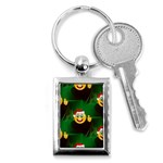 santa Emoji Christmas Key Chain (Rectangle)